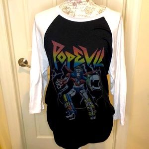 Pop Evil band long sleeve shirt black white LARGE